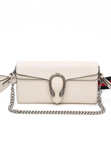 GUCCI Mystic White Dollar Calfskin Web Small Dionysus CroESbody Bag