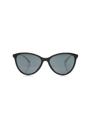CHANEL Black Acetate and Gold Metal Sunglasses (New)