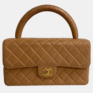 Brown Leather CC MatelaESe Top Handle Bag