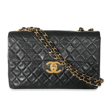 CHANEL - Vintage Black Quilted Lambskin XL Single Flap Bag