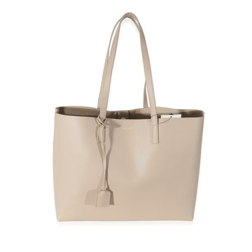 SAINT LAURENT - Dark Beige Supple Leather East West Shopping Tote