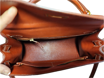 HERMÈS KELLY SELLIER 28 BOX CALF BRIQUE WITH GHW