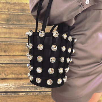Alexander Wang Leather Crystal Roxy Mini Bucket bag