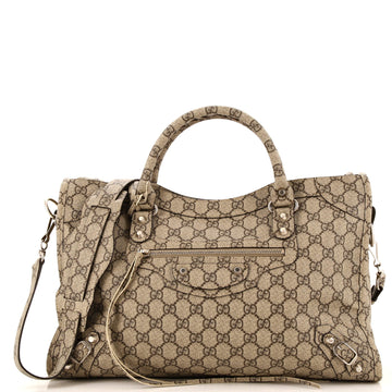 GUCCI x Balenciaga The Hacker ProjESt Neo ClaESic City Bag GG Coated Canvas Medium