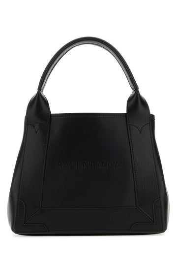 Balenciaga Women Black Leather Navy Cabas Xs Handbag