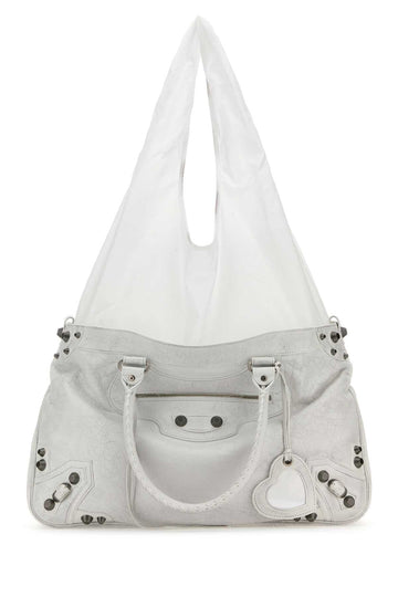 Balenciaga Women White Leather Neo Cagole Xl Plus Shopping Bag