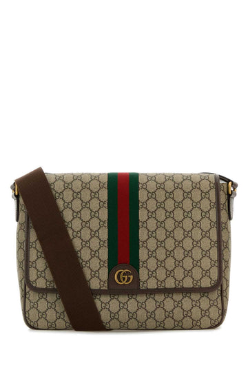 Gucci Men Gg Supreme Ad Leather Ophidia Gg Crossbody Bag