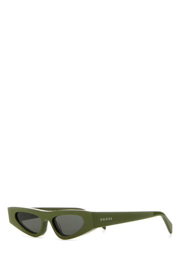 Gucci Women Army Green Acetate Sunglasses
