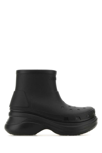 Balenciaga Women Black Rubber Balenciaga X Crocs™ Ankle Boots