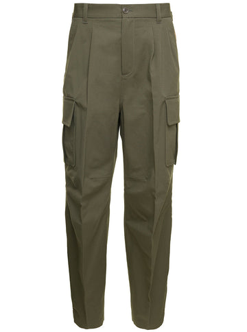 Gucci Men Green 'Cargo' Pants With Branded Details In Supreme Fabric In Cotton Man