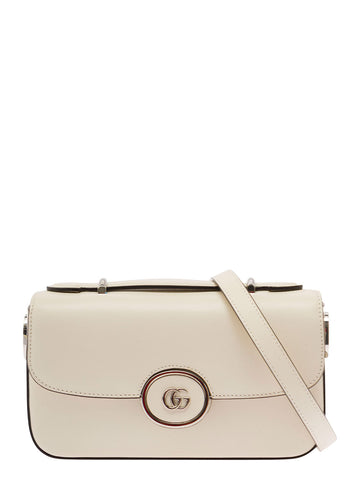 Gucci Women 'Petite Gg' Mini White Shoulder Bag With Double G Detail In Leather Woman