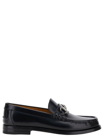 Gucci Men Black Loafer With Horsebit Detail In Leather Man