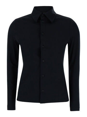 Balenciaga Women Black Elastic Shirt In Techno Fabric Stretch Woman