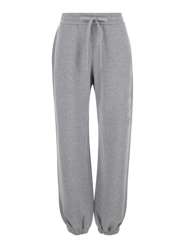 Gucci Women Grey Jogger Pants With Drawstring In Cotton Woman