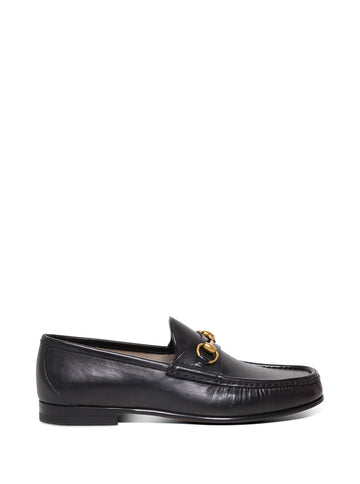 Gucci Men Black Loafers With Horsebit Detail In Leather Man