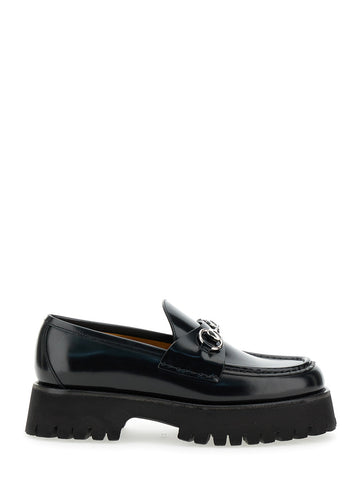 Gucci Women 'Sylke' Black Loafers With Chunky Platform And Horsebit Detail In Leather Woman