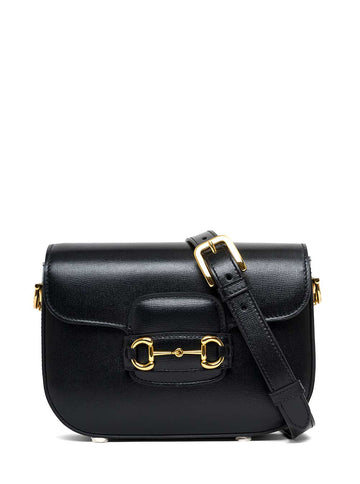 Gucci Women Gucci Woman's Horsebit 1955  Black Leather Crossbody Bag
