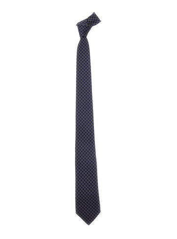Gucci Men Blue Tie With All-Over Gg Motif In Silk Man