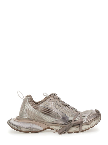 Balenciaga Men '3Xl' Grey Low Top Sneakers With Logo Detail In Tech Fabric Man