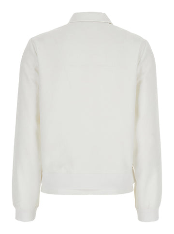 Gucci Women White Sweatshirt With Stand-Up Collar With Automatic Buttons And Dropped Shoulders In Tech Fabric Woman