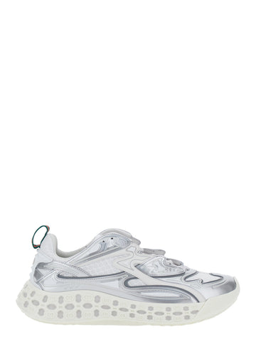 Gucci Men 'Cube 3D' Metallic Sneakers With Web Pull-Tab On The Heel And All-Over 3D Effect Gg Logo In Tech Fabric Man