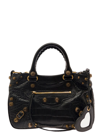 Balenciaga Women Black 'Tote Neo Cagole' Medium With Gold-Tone Hardware In Leather Woman