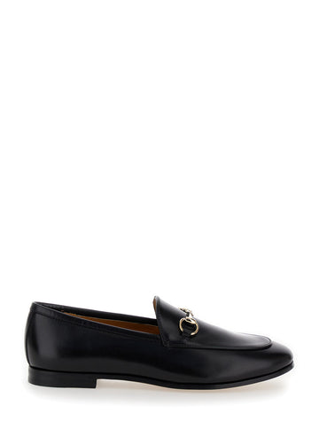 Gucci Women 'Jordaan' Black Loafers With Horsebit Detail In Leather Woman
