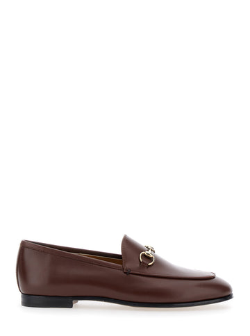 Gucci Women 'Jordan' Brown Loafers With Horsebit Detail In Patent Leather Woman