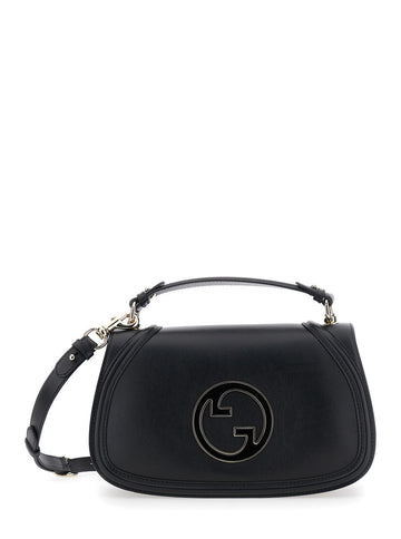 Gucci Women 'Blondie' Black Handbag With Gg Logo Plaque On The Front In Leather Woman