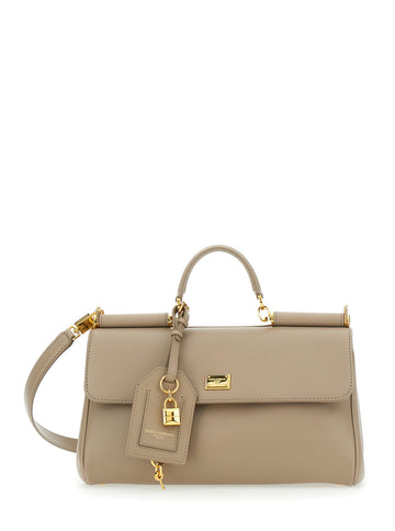Dolce & Gabbana Women Pink Handbag With Padlock Detail And Adjustable And Removable Shoulder Strap In Leather Woman