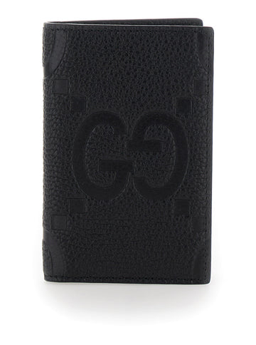 Gucci Men Black Card-Holder With Gg Jumbo In Leather Man