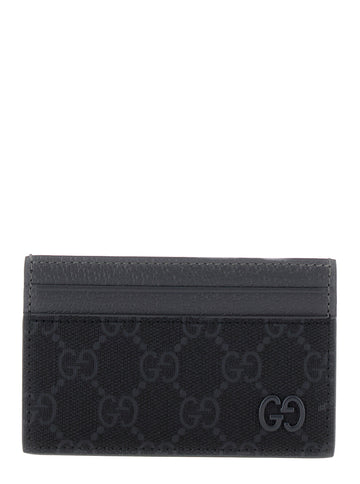 Gucci Men 'Gg' Black Card-Holder With Gg Detail In Gg Supreme Canvas Man
