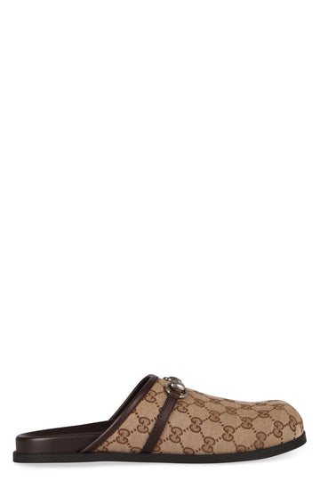 Men's Leather And Fabric Sabot in Beige | Size 6 | 786486FADFO Color 9744