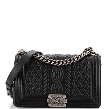CHANEL Paris-Edinburgh Boy Flap Bag Celtic Knot EmboESed Calfskin Old Medium