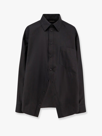 Balenciaga Women Swing Cotton Shirt With Balennciaga Embroidery