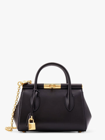 Dolce & Gabbana Women Marlene Leather Handbag With Logo Print