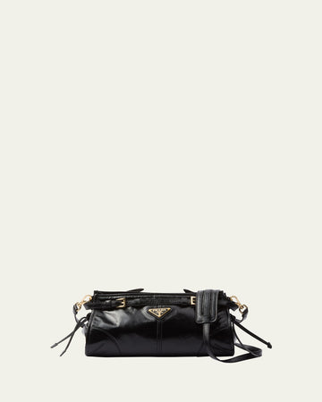 Zip Calf Leather Shoulder Bag