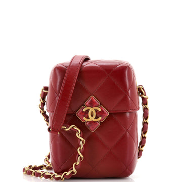 CHANEL Diamond Lock CC Phone Holder CroESbody Bag Quilted Lambskin with PlexiglaES Mini