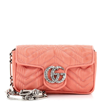 GUCCI Crystal GG Marmont Flap Belt Bag MatelaESe Fabric
