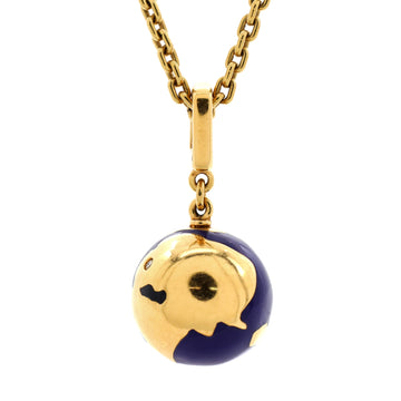 Globe Pendant Charm Pendant & Charms 18K Yellow Gold with Enamel and Diamond