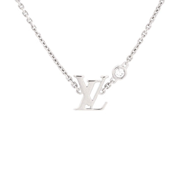 Idylle Blossom LV Pendant Necklace 18K White Gold with Diamond