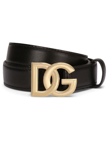 Dolce & Gabbana Women Calfskin Belt With Dg Logo
