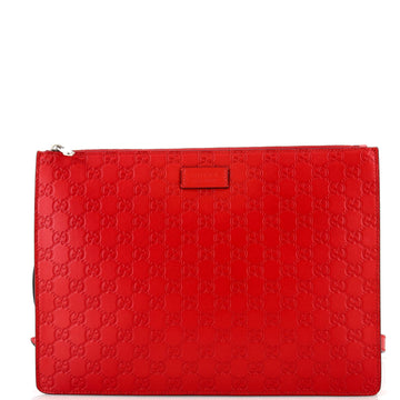 GUCCI Zip MeESenger Bag GucciESima Leather Large