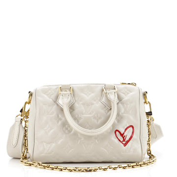 Speedy Bandouliere Bag Limited Edition Fall in Love Monogram Embossed Lambskin 22