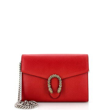 GUCCI Dionysus Chain Wallet Leather with Embellished Detail Small