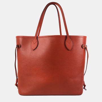 Orange Epi Leather Neverfull MM Tote Bag