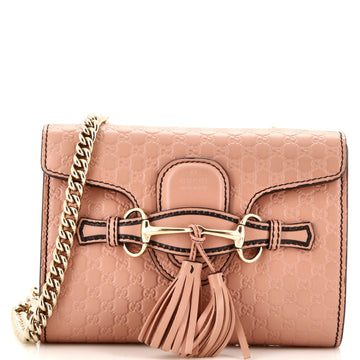 GUCCI Emily Chain Flap Bag MicrogucciESima Leather Mini