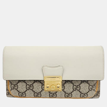 Ivory/Beige/Mustard GG Canvas and Leather Padlock Mini Chain CroESbody Bag