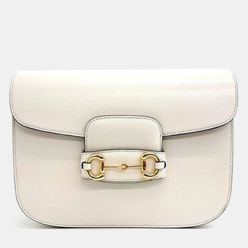 White Leather 1955 Horsebit Shoulder Bag