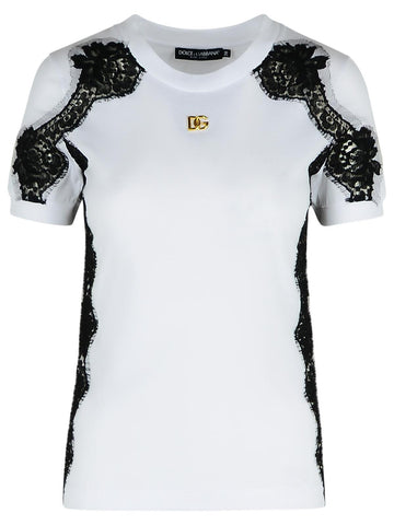 Dolce & Gabbana White Cotton T-Shirt Women